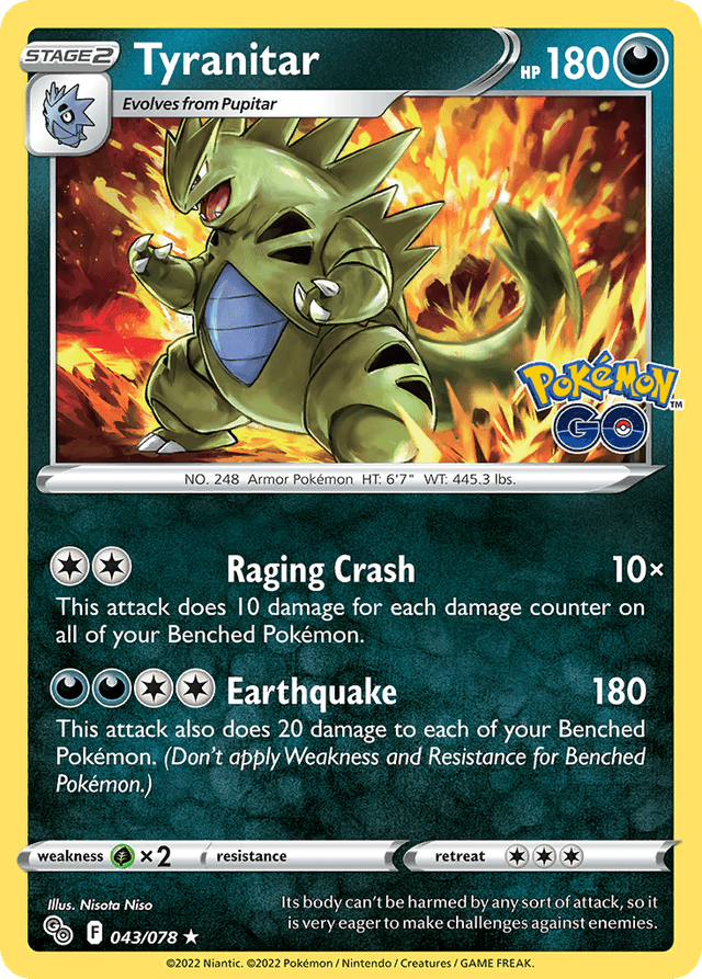 Carta Tyranitar 43/78 do set Pokémon GO — Pokémon TCG | Bynx