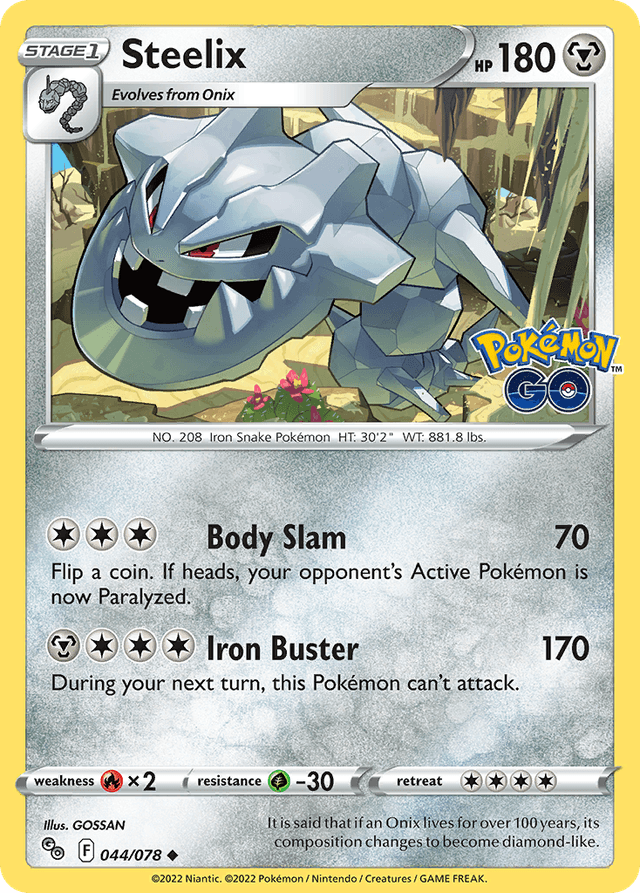 Carta Steelix 44/78 do set Pokémon GO — Pokémon TCG | Bynx