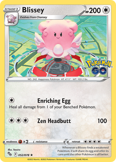 Carta Blissey 52/78 do set Pokémon GO — Pokémon TCG | Bynx