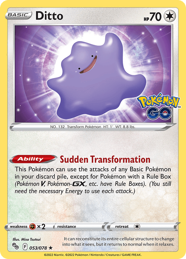 Carta Ditto 53/78 do set Pokémon GO — Pokémon TCG | Bynx