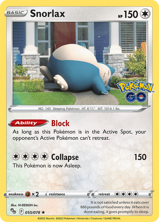 Carta Snorlax 55/78 do set Pokémon GO — Pokémon TCG | Bynx