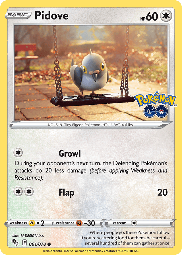 Carta Pidove 61/78 do set Pokémon GO — Pokémon TCG | Bynx