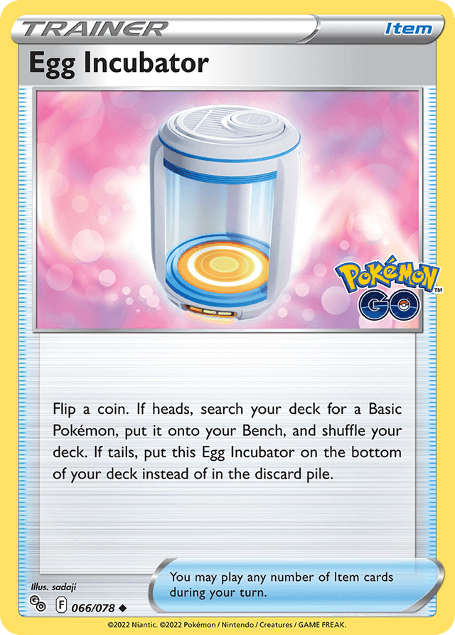 Carta Egg Incubator 66/78 do set Pokémon GO — Pokémon TCG | Bynx