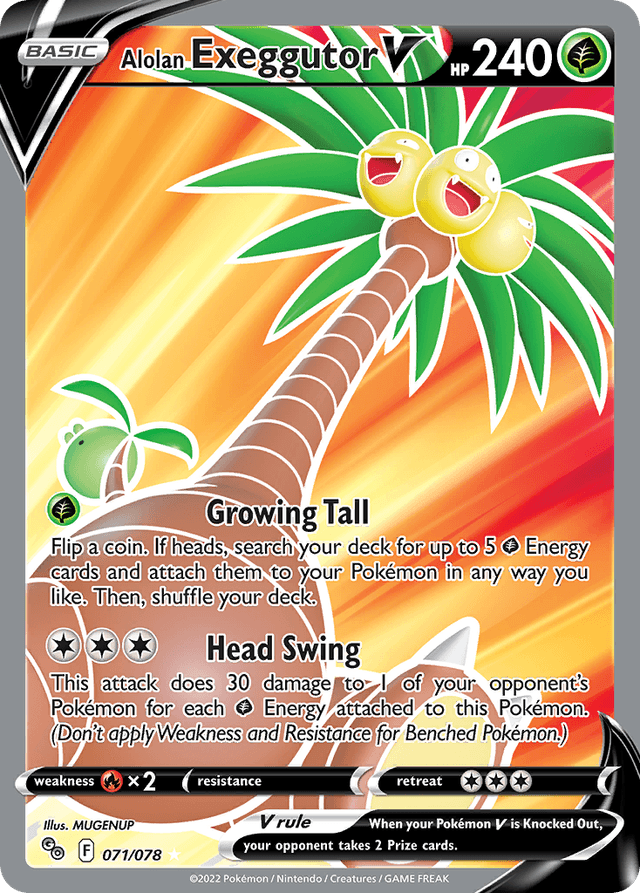 Carta Alolan Exeggutor V 71/78 do set Pokémon GO — Pokémon TCG | Bynx