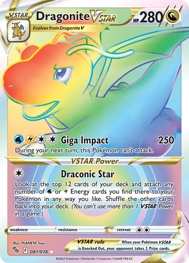 Carta Dragonite VSTAR 81/78 do set Pokémon GO — Pokémon TCG | Bynx