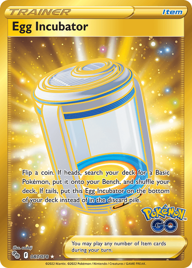 Carta Egg Incubator 87/78 do set Pokémon GO — Pokémon TCG | Bynx