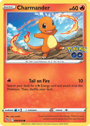 Carta Charmander 8/78 do set Pokémon GO — Pokémon TCG | Bynx