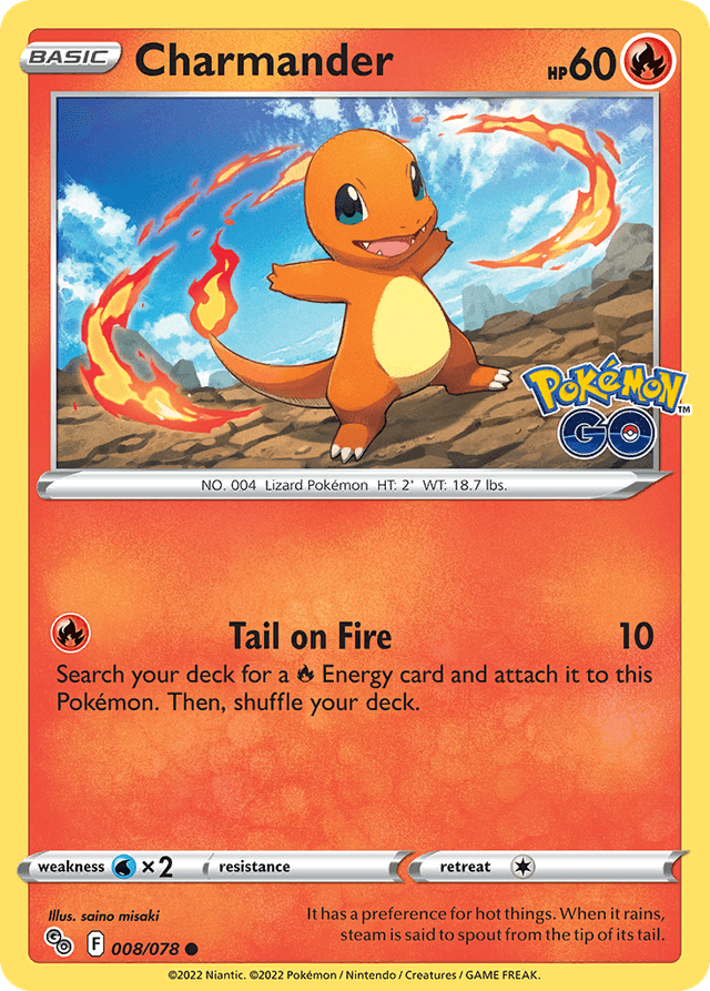 Carta Charmander 8/78 do set Pokémon GO — Pokémon TCG | Bynx