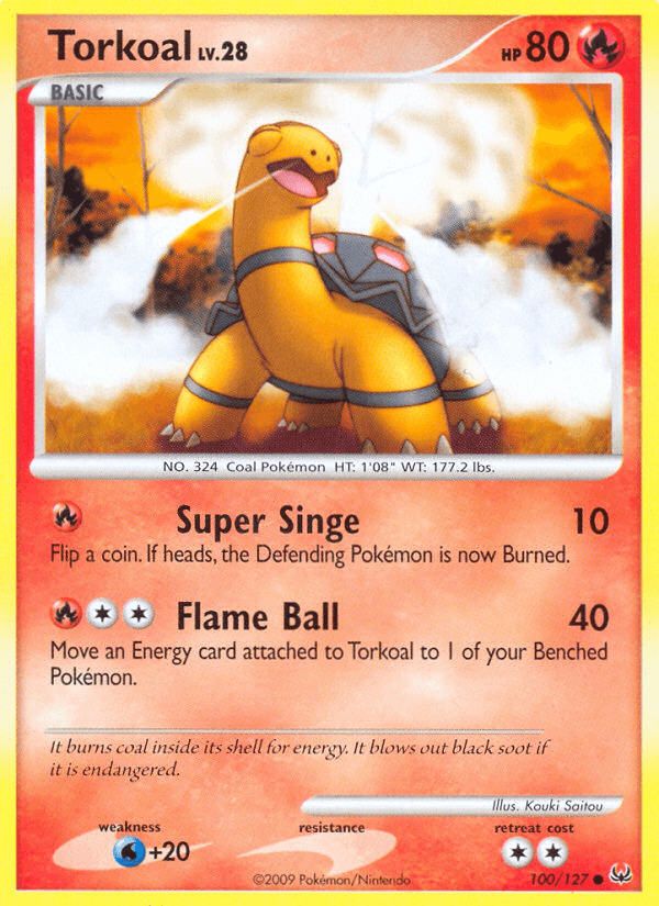 Carta Torkoal 100/127 do set Platinum — Pokémon TCG | Bynx