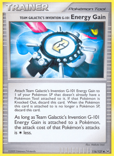 Carta Team Galactic's Invention G-101 Energy Gain 116/127 do set Platinum — Pokémon TCG | Bynx