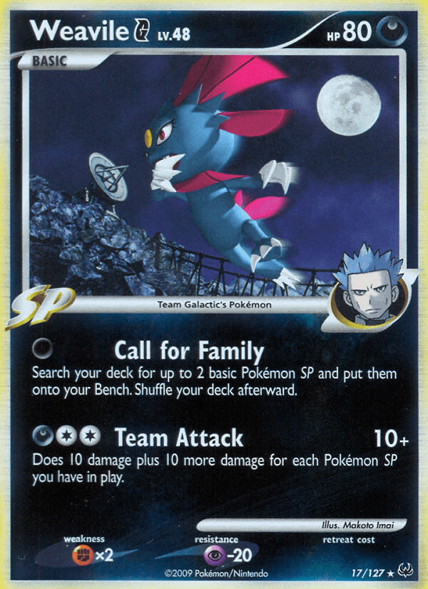 Carta Weavile G 17/127 do set Platinum — Pokémon TCG | Bynx