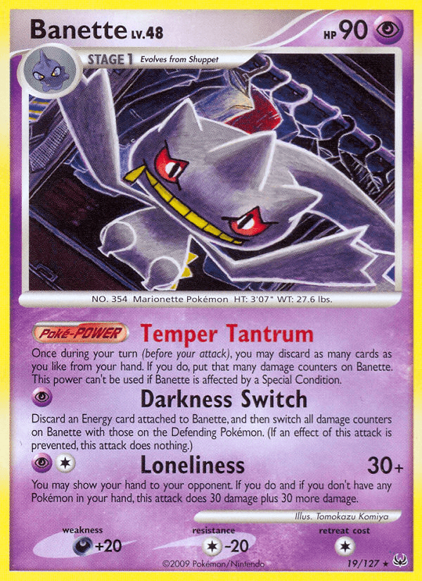 Carta Banette 19/127 do set Platinum — Pokémon TCG | Bynx