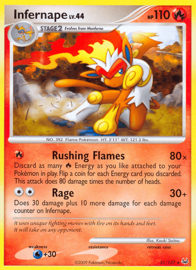 Carta Infernape 31/127 do set Platinum — Pokémon TCG | Bynx