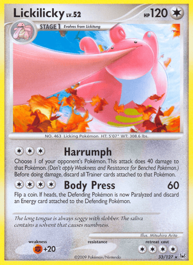Carta Lickilicky 33/127 do set Platinum — Pokémon TCG | Bynx