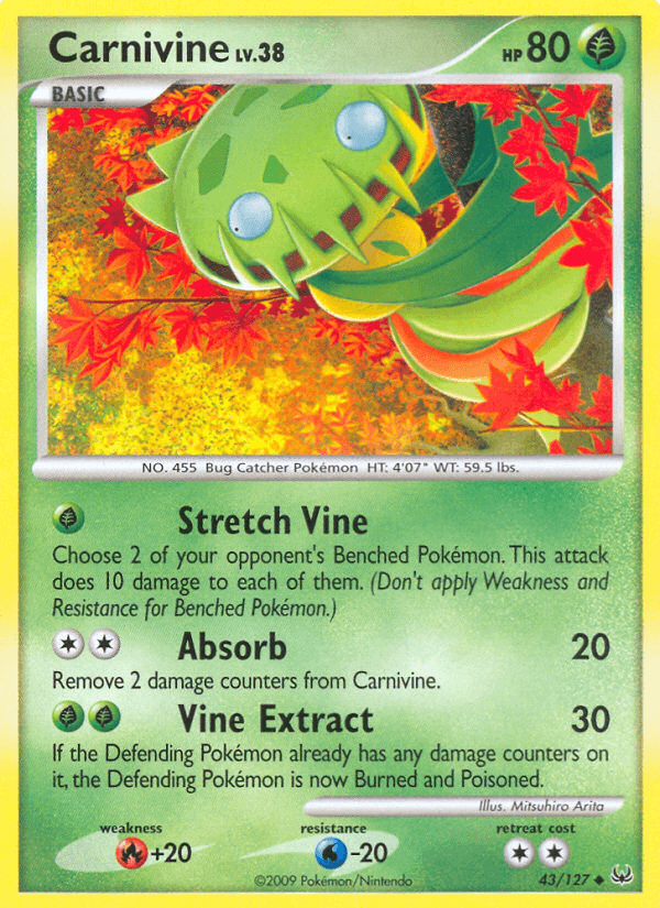 Carta Carnivine 43/127 do set Platinum — Pokémon TCG | Bynx