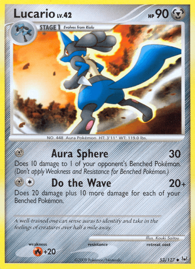 Carta Lucario 53/127 do set Platinum — Pokémon TCG | Bynx