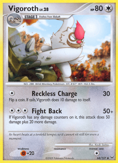 Carta Vigoroth 64/127 do set Platinum — Pokémon TCG | Bynx