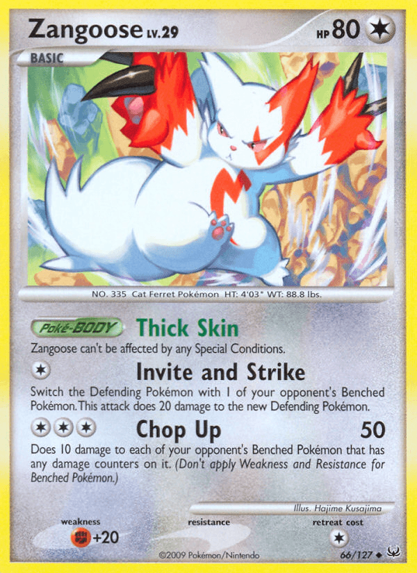Carta Zangoose 66/127 do set Platinum — Pokémon TCG | Bynx