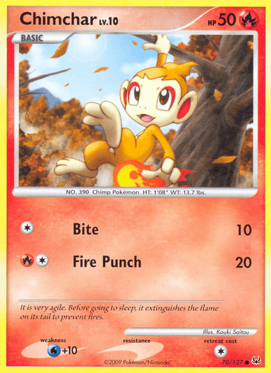Carta Chimchar 70/127 do set Platinum — Pokémon TCG | Bynx