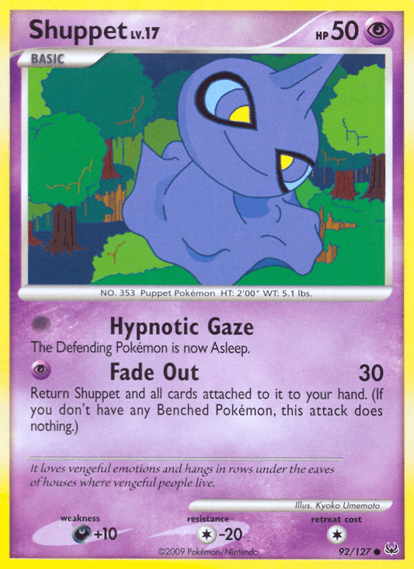 Carta Shuppet 92/127 do set Platinum — Pokémon TCG | Bynx