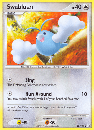 Carta Swablu 97/127 do set Platinum — Pokémon TCG | Bynx
