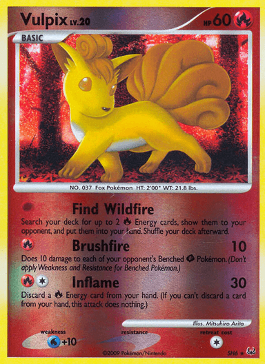 Carta Vulpix SH6/127 do set Platinum — Pokémon TCG | Bynx