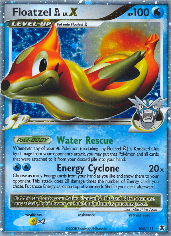 Carta Floatzel GL LV.X 104/111 do set Rising Rivals — Pokémon TCG | Bynx