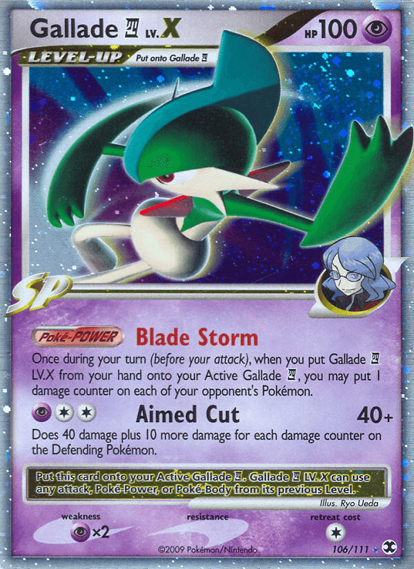 Carta Gallade E4 LV.X 106/111 do set Rising Rivals — Pokémon TCG | Bynx