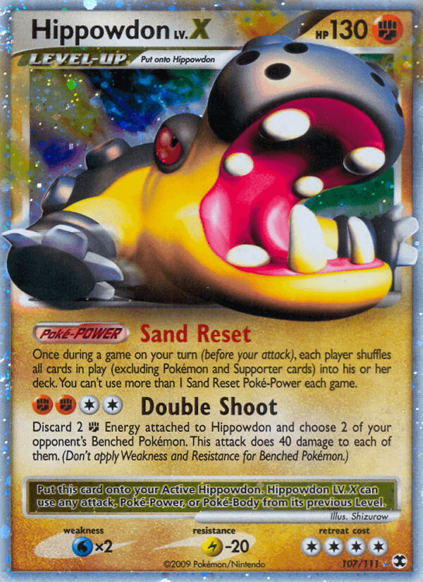 Carta Hippowdon LV.X 107/111 do set Rising Rivals — Pokémon TCG | Bynx