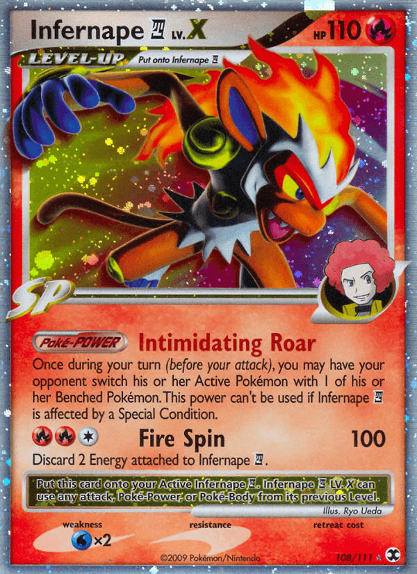 Carta Infernape E4 LV.X 108/111 do set Rising Rivals — Pokémon TCG | Bynx