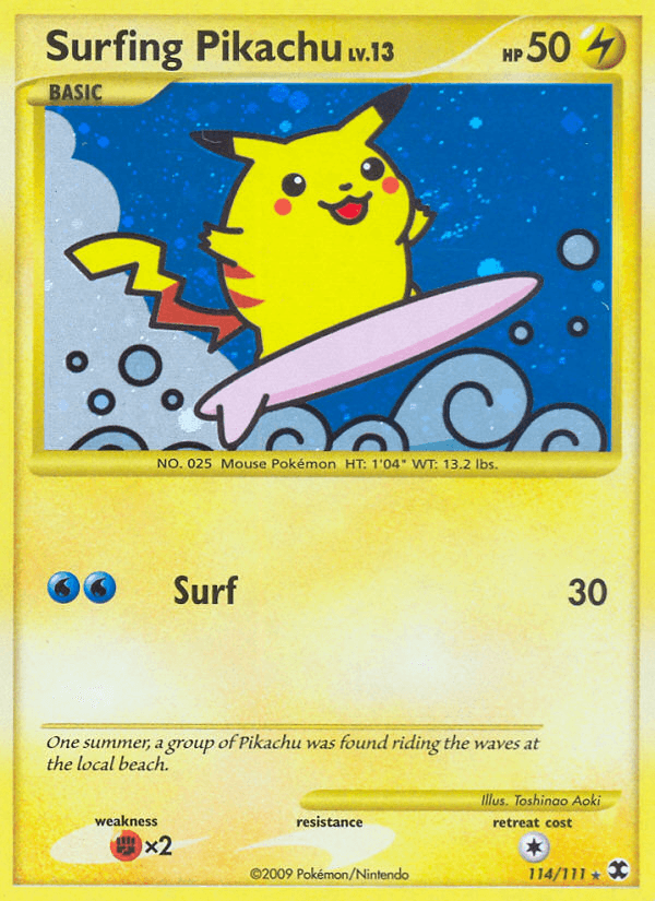 Carta Surfing Pikachu 114/111 do set Rising Rivals — Pokémon TCG | Bynx