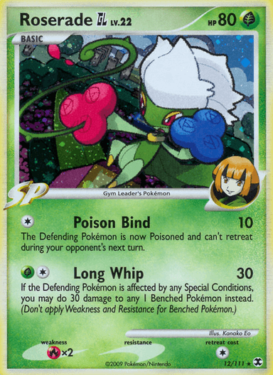 Carta Roserade GL 12/111 do set Rising Rivals — Pokémon TCG | Bynx