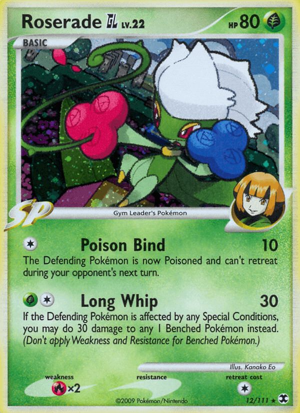 Carta Roserade GL 12/111 do set Rising Rivals — Pokémon TCG | Bynx