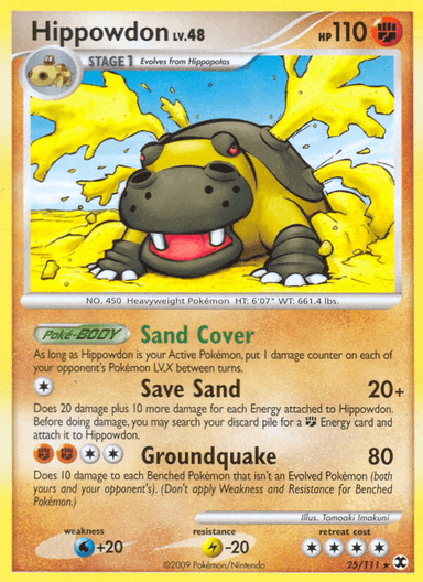 Carta Hippowdon 25/111 do set Rising Rivals — Pokémon TCG | Bynx
