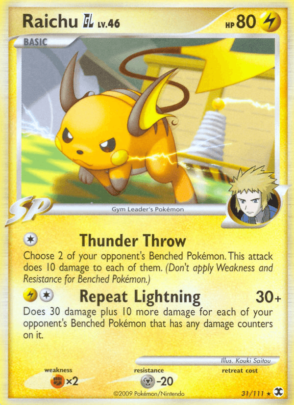 Carta Raichu GL 31/111 do set Rising Rivals — Pokémon TCG | Bynx