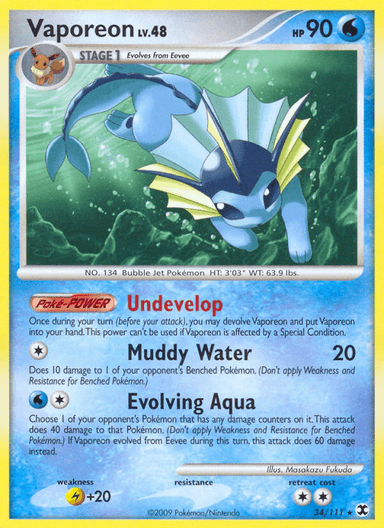 Carta Vaporeon 34/111 do set Rising Rivals — Pokémon TCG | Bynx