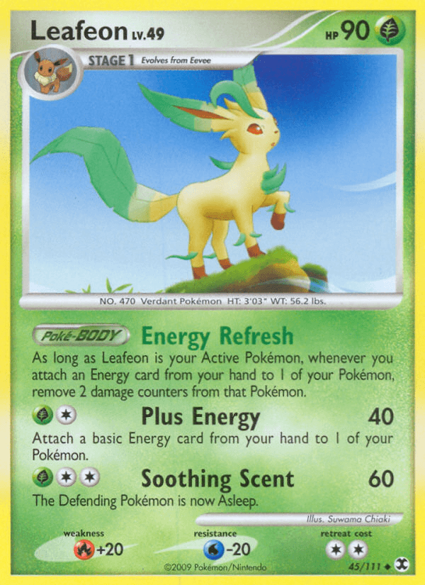 Carta Leafeon 45/111 do set Rising Rivals — Pokémon TCG | Bynx
