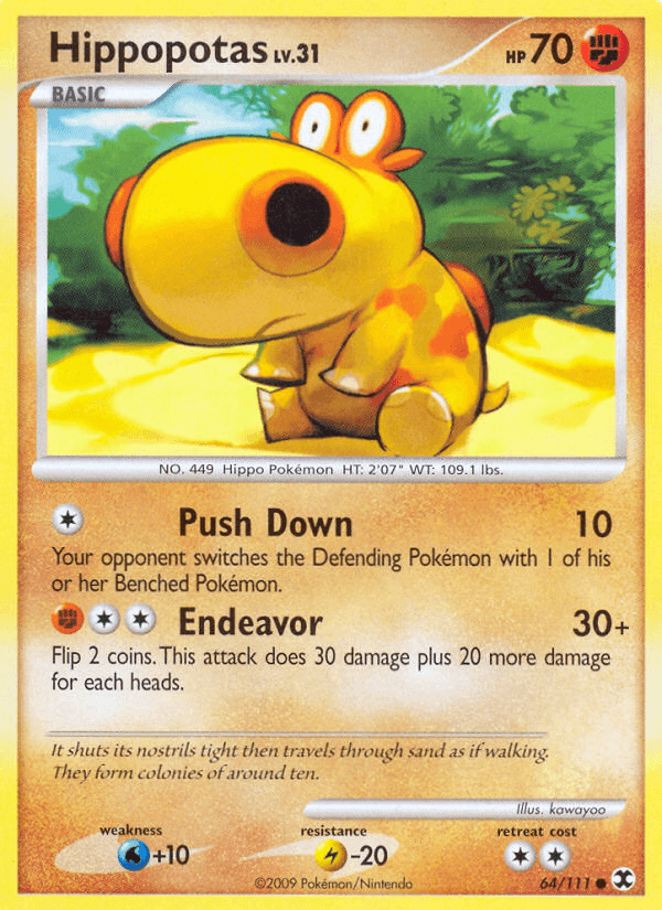 Carta Hippopotas 64/111 do set Rising Rivals — Pokémon TCG | Bynx