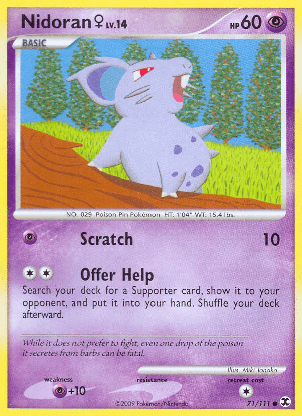 Carta Nidoran ♀ 71/111 do set Rising Rivals — Pokémon TCG | Bynx