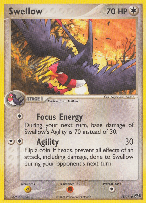 Carta Swellow 15/17 do set POP Series 1 — Pokémon TCG | Bynx