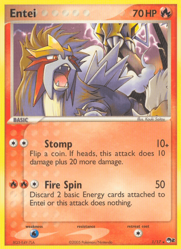 Carta Entei 1/17 do set POP Series 2 — Pokémon TCG | Bynx