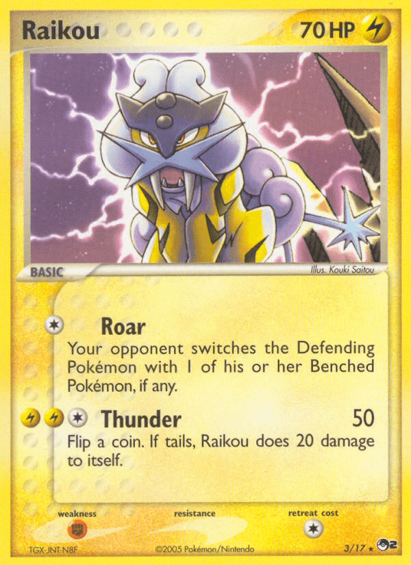 Carta Raikou 3/17 do set POP Series 2 — Pokémon TCG | Bynx
