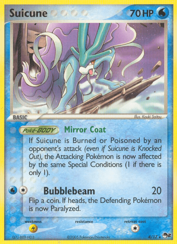 Carta Suicune 4/17 do set POP Series 2 — Pokémon TCG | Bynx