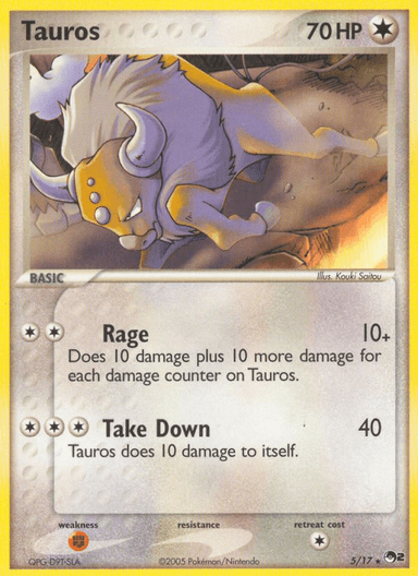 Carta Tauros 5/17 do set POP Series 2 — Pokémon TCG | Bynx