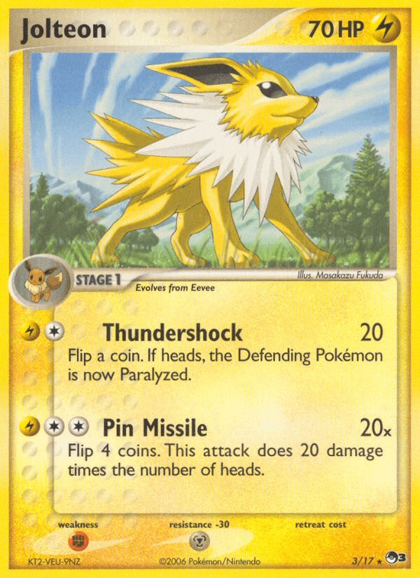 Carta Jolteon 3/17 do set POP Series 3 — Pokémon TCG | Bynx