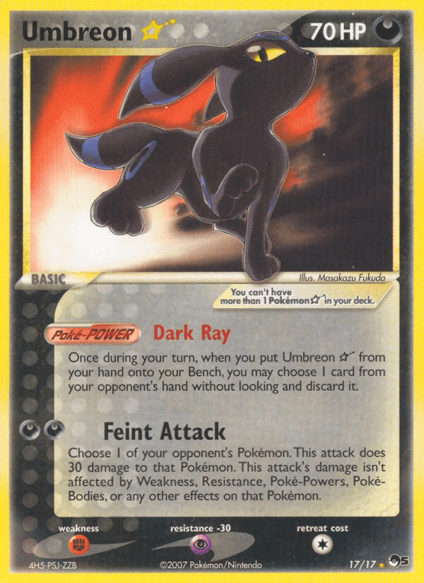 Carta Umbreon ★ 17/17 do set POP Series 5 — Pokémon TCG | Bynx
