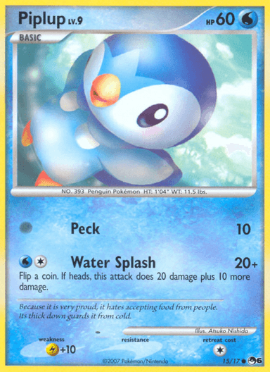 Carta Piplup 15/17 do set POP Series 6 — Pokémon TCG | Bynx