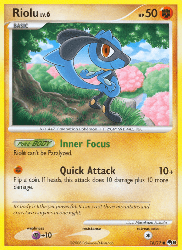 Carta Riolu 16/17 do set POP Series 8 — Pokémon TCG | Bynx