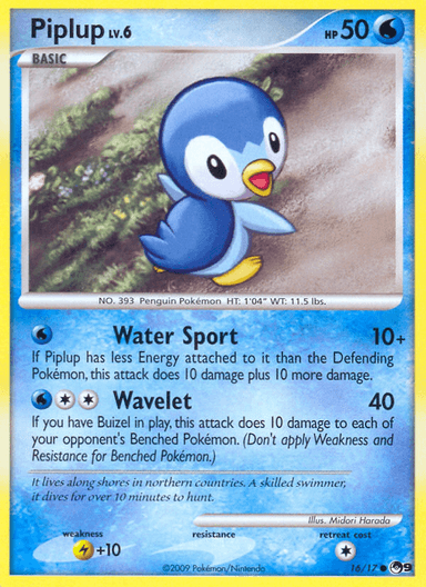 Carta Piplup 16/17 do set POP Series 9 — Pokémon TCG | Bynx