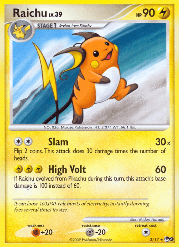Carta Raichu 3/17 do set POP Series 9 — Pokémon TCG | Bynx